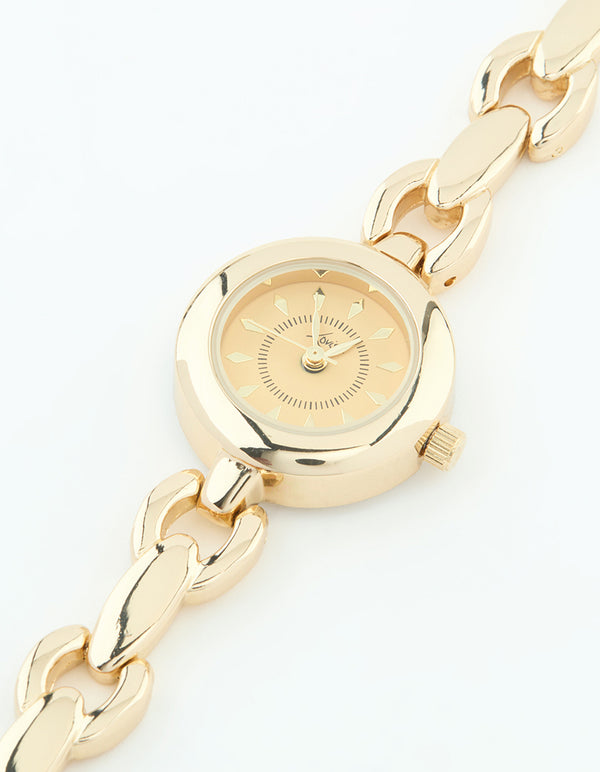 Gold Small Chain Strap Watch