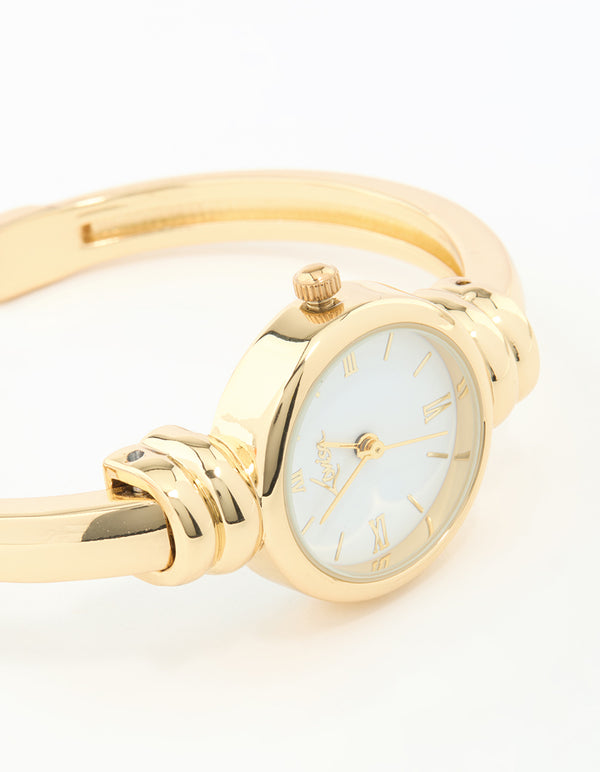 Gold Round Watch Bangle