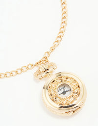 Gold Vintage Pocket Watch Necklace - link has visual effect only