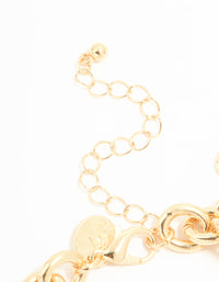 Gold Watch & Cross Charm Bracelet - link has visual effect only