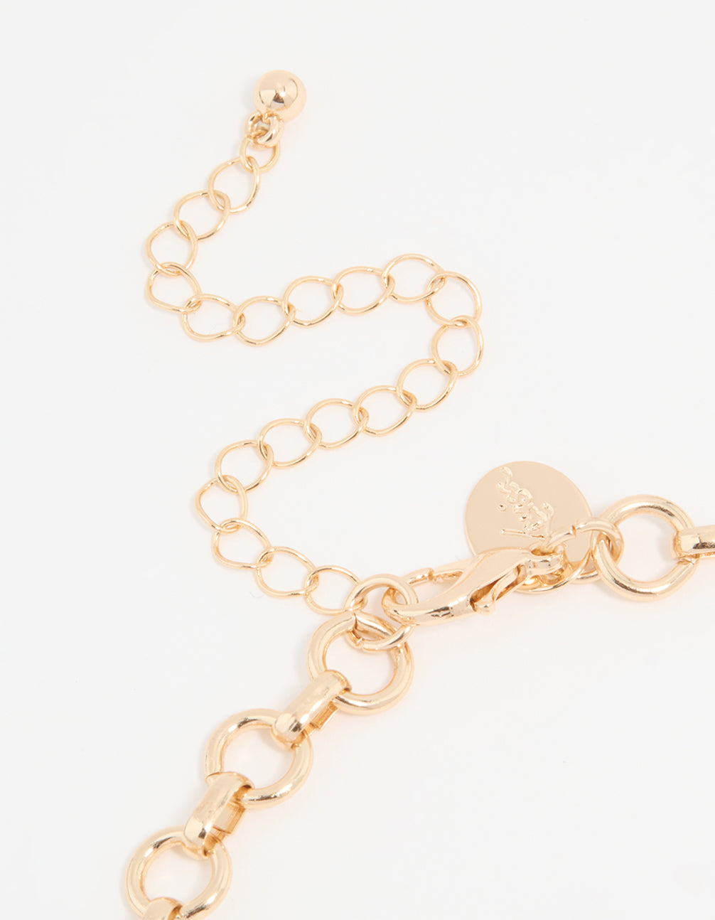 Presenting a gold diamante round watch choker necklace featuring numbers on white dial, women's formal analog timepiece with statement design clasp detail view