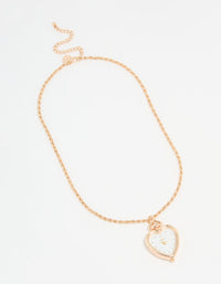 Gold Heart Pocket Watch Necklace - link has visual effect only