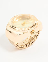 Gold Watch Fluted Bezel Ring - link has visual effect only