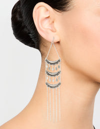 Antique Silver Triple Layered Drop Earrings - link has visual effect only