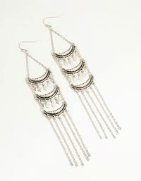 Antique Silver Triple Layered Drop Earrings - link has visual effect only