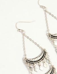 Antique Silver Triple Layered Drop Earrings - link has visual effect only