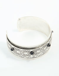 Textured Silver Cuff Bangles 2-Pack - link has visual effect only