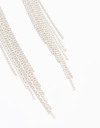 Silver Cubic Zirconia Flower Drop Earrings - link has visual effect only