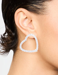 Silver Cubic Zirconia Heart Stud Earrings - link has visual effect only