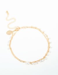 Gold Cubic Zirconia Charm Necklace - link has visual effect only