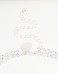 Silver Cubic Zirconia Layered Choker Necklace - link has visual effect only