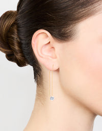 Gold Plated Cubic Zirconia Thread Through Earrings - link has visual effect only