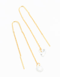 Gold Plated Cubic Zirconia Thread Through Earrings - link has visual effect only