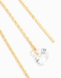 Gold Plated Cubic Zirconia Thread Through Earrings - link has visual effect only