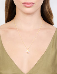 Gold Plated Cubic Zirconia Celestial Pendant Necklace - link has visual effect only
