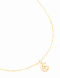 Gold Plated Cubic Zirconia Celestial Pendant Necklace - link has visual effect only