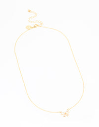 Gold Plated Cubic Zirconia Small Bow Pendant Necklace - link has visual effect only