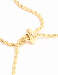 Gold Plated Detailed Chain Toggle Bracelet - link has visual effect only