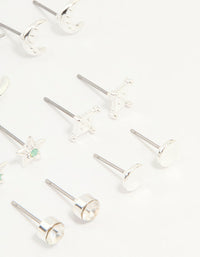 Silver Celestial Hoop & Stud Earrings 12-Pack - link has visual effect only