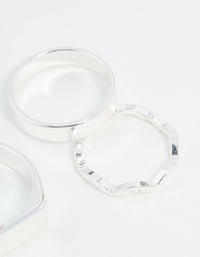 Silver Hexagon & Signet Rings 5-Pack - link has visual effect only