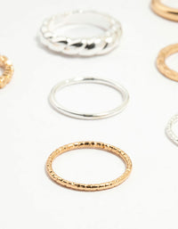 Mixed Metal Textured Spiral 12-Pack Rings - link has visual effect only