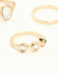 Gold Diamante Zigzag & Twisted Stacking Rings 8-Pack - link has visual effect only