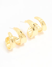 Gold Plated Double Hoop Earrings - link has visual effect only