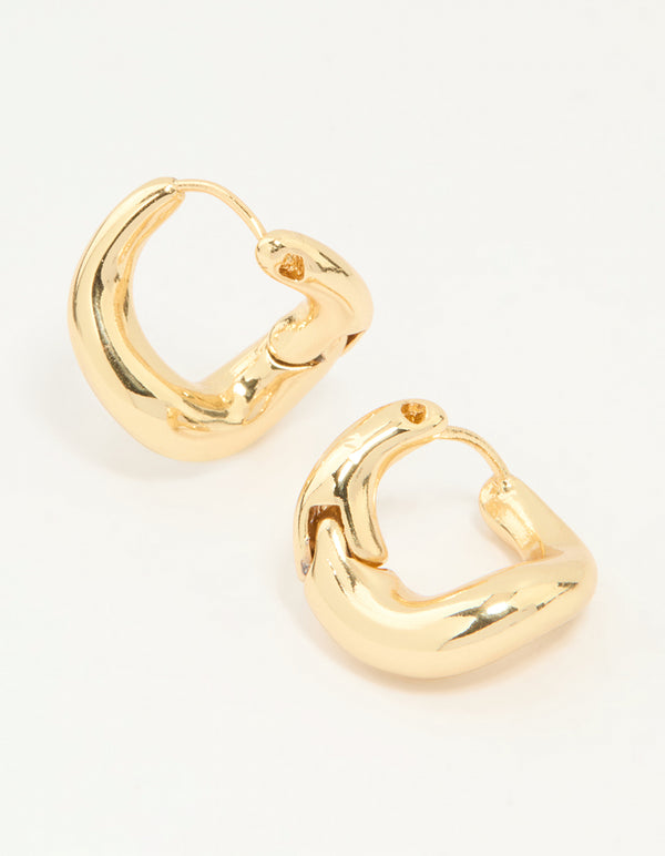 Gold Plated Twist Hoop Earrings