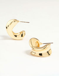 Gold Plated Pinched Hoop Earrings - link has visual effect only