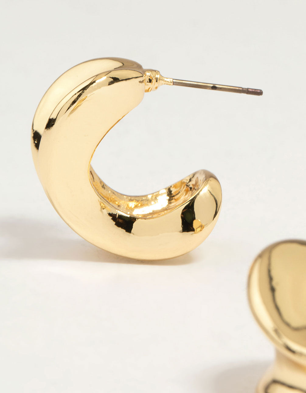 Gold Plated Pinched Hoop Earrings