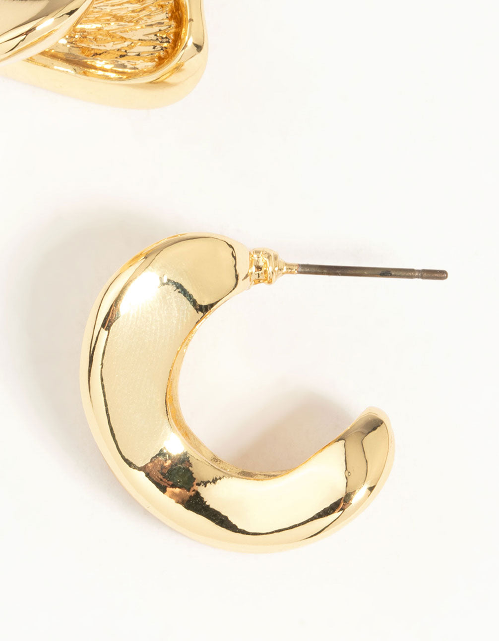 Gold Plated Pinched Hoop Earrings
