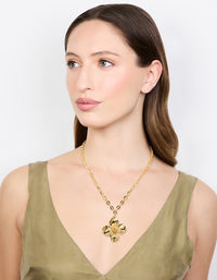 Gold Plated Flower Pendant Necklace - link has visual effect only