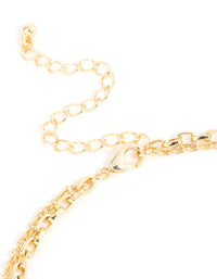 Gold Plated Cross & Coin Layered Necklace - link has visual effect only