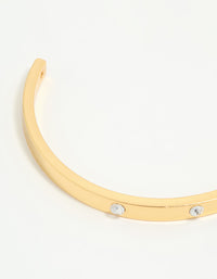 Gold Plated Diamante Wrist Cuff - link has visual effect only