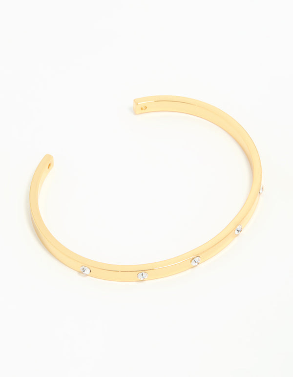 Gold Plated Diamante Wrist Cuff