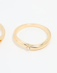 Gold Plated Organic Wave Stacking Rings 4-Pack - link has visual effect only