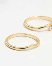 Gold Plated Organic Wave Stacking Rings 4-Pack - link has visual effect only