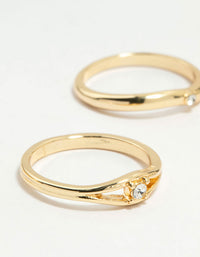 Gold Plated Organic Wave Stacking Rings 4-Pack - link has visual effect only