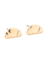 Gold Croissant Stud Earrings - link has visual effect only