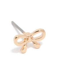 Gold Petite Bow Stud Earrings - link has visual effect only