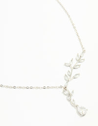 Silver Cubic Zirconia Vine Pear Necklace - link has visual effect only