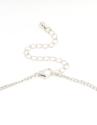 Silver Cubic Zirconia Cross & Heart Charm Necklace - link has visual effect only