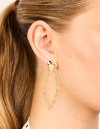 Gold Twisted Rope Drop Earrings - link has visual effect only