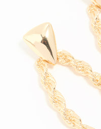 Gold Twisted Rope Drop Earrings - link has visual effect only