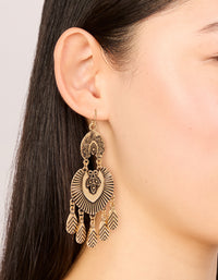 Antique Gold Dreamcatcher Drop Earrings - link has visual effect only
