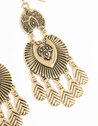 Antique Gold Dreamcatcher Drop Earrings - link has visual effect only