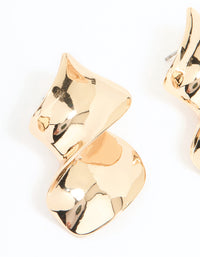 Gold Large Swirl Stud Earrings - link has visual effect only