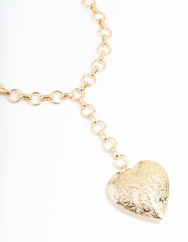 Gold Mega Locket Necklace