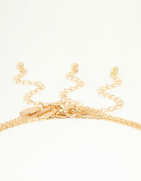 Gold Enamel Heart Rose & Cross Layered Necklace - link has visual effect only