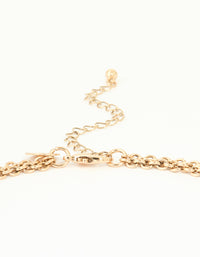 Antique Gold Textured Brown Circle Disc Layered Necklace - link has visual effect only